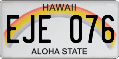HI license plate EJE076