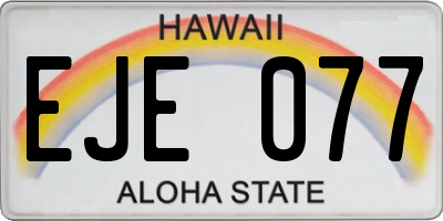 HI license plate EJE077