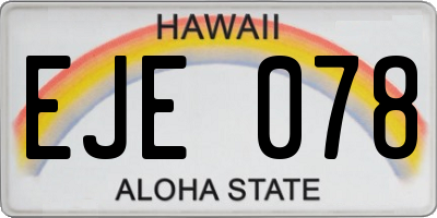 HI license plate EJE078