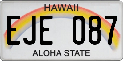 HI license plate EJE087