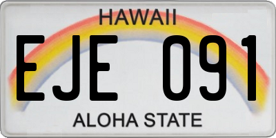 HI license plate EJE091