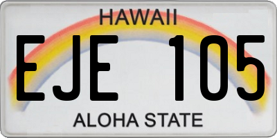HI license plate EJE105