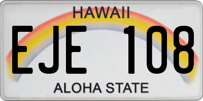 HI license plate EJE108