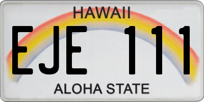 HI license plate EJE111