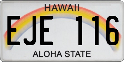 HI license plate EJE116