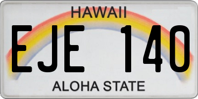 HI license plate EJE140