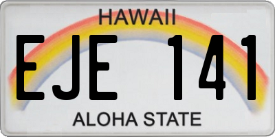 HI license plate EJE141
