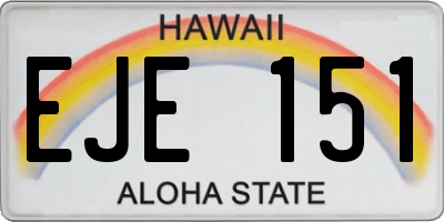 HI license plate EJE151