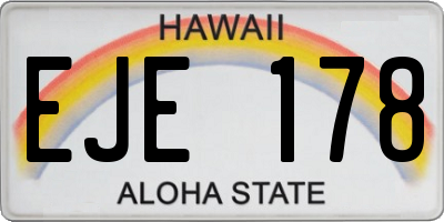 HI license plate EJE178