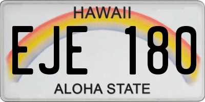 HI license plate EJE180