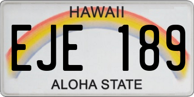 HI license plate EJE189