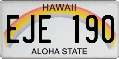 HI license plate EJE190