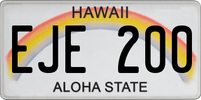 HI license plate EJE200