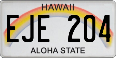 HI license plate EJE204
