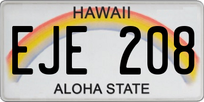 HI license plate EJE208