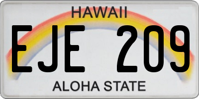 HI license plate EJE209