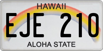 HI license plate EJE210