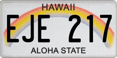 HI license plate EJE217