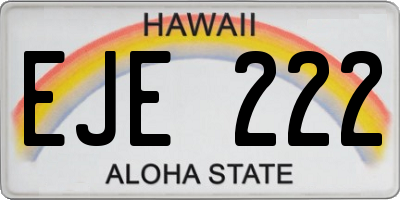 HI license plate EJE222