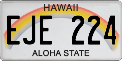 HI license plate EJE224