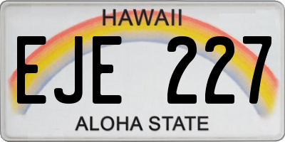 HI license plate EJE227