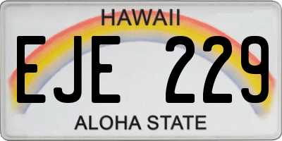HI license plate EJE229