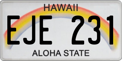 HI license plate EJE231