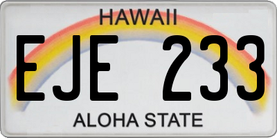 HI license plate EJE233