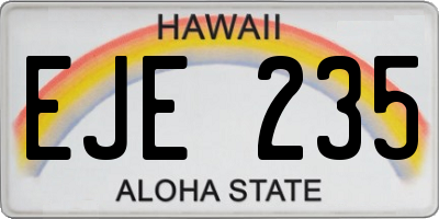 HI license plate EJE235