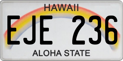 HI license plate EJE236