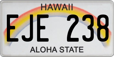 HI license plate EJE238