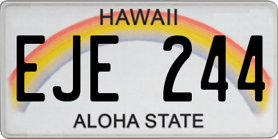 HI license plate EJE244