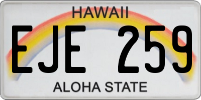 HI license plate EJE259