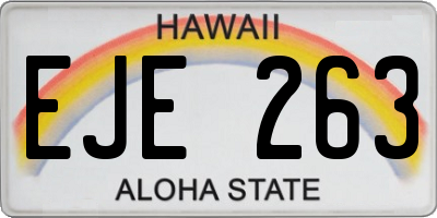 HI license plate EJE263