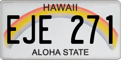 HI license plate EJE271