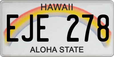 HI license plate EJE278