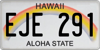 HI license plate EJE291
