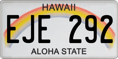 HI license plate EJE292