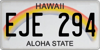 HI license plate EJE294