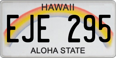 HI license plate EJE295