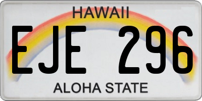 HI license plate EJE296