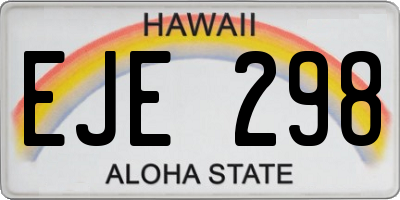 HI license plate EJE298