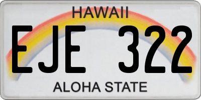 HI license plate EJE322