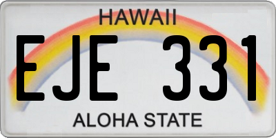 HI license plate EJE331
