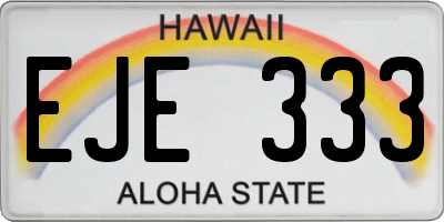 HI license plate EJE333