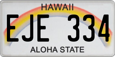 HI license plate EJE334