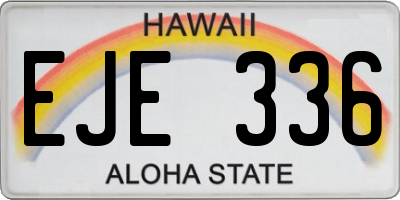 HI license plate EJE336