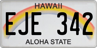 HI license plate EJE342