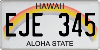 HI license plate EJE345