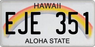 HI license plate EJE351